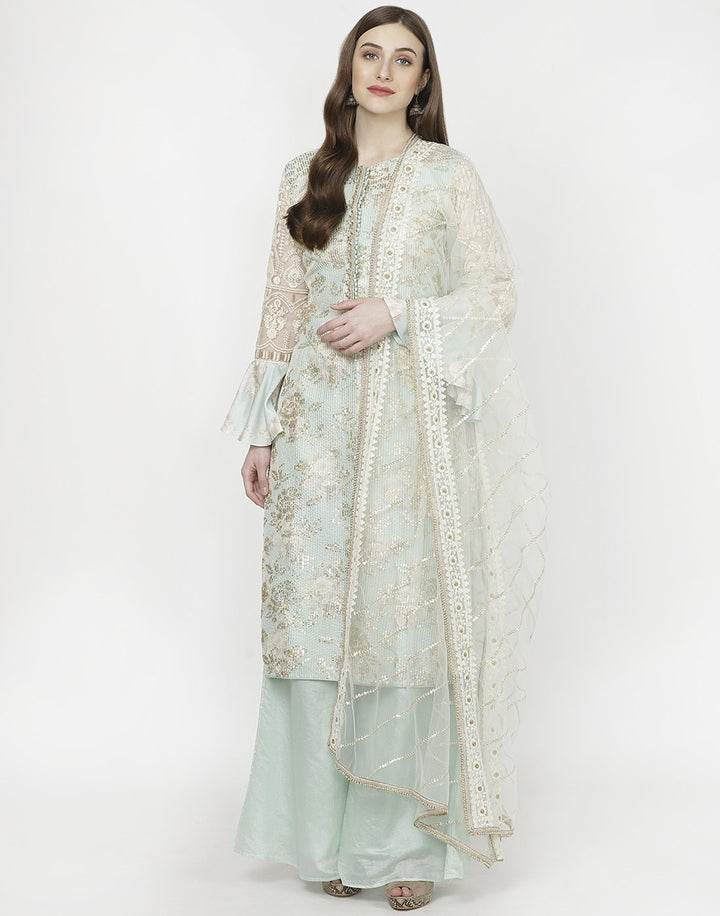 MBZ Meena Bazaar-Lemon Cotton Chanderi Salwar Kameez