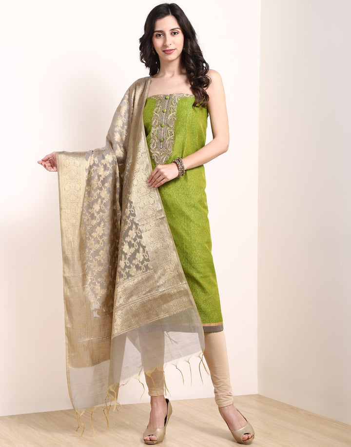 MBZ Meena Bazaar-Mustard Chanderi Suit Set
