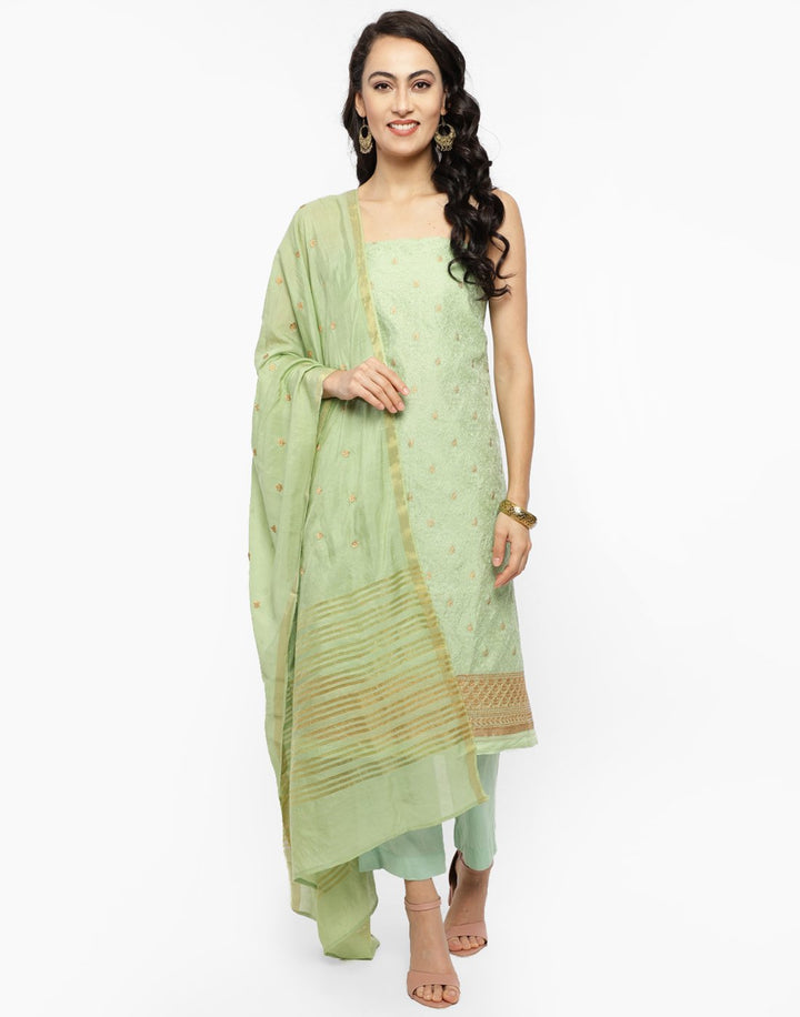 MBZ Meena Bazaar-Embroidered Chanderi Suit Set