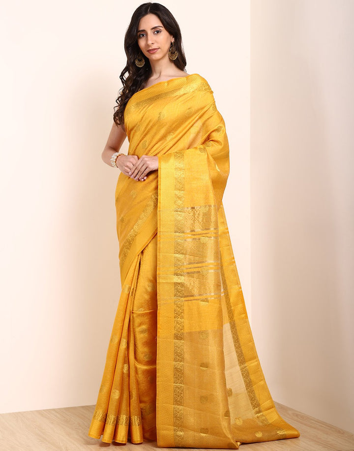 MBZ Meena Bazaar-Green Art Handloom Saree