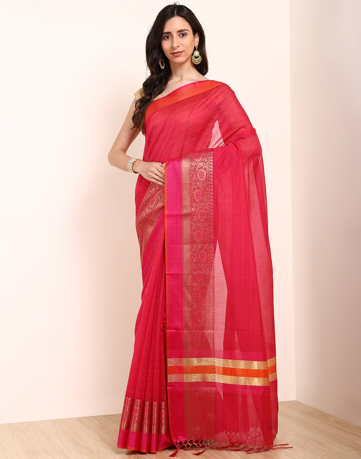 MBZ Meena Bazaar-Rani Cotton Woven Saree