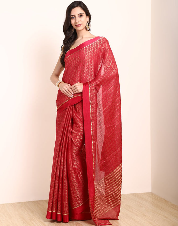 MBZ Meena Bazaar-Hot Pink Georgette Saree