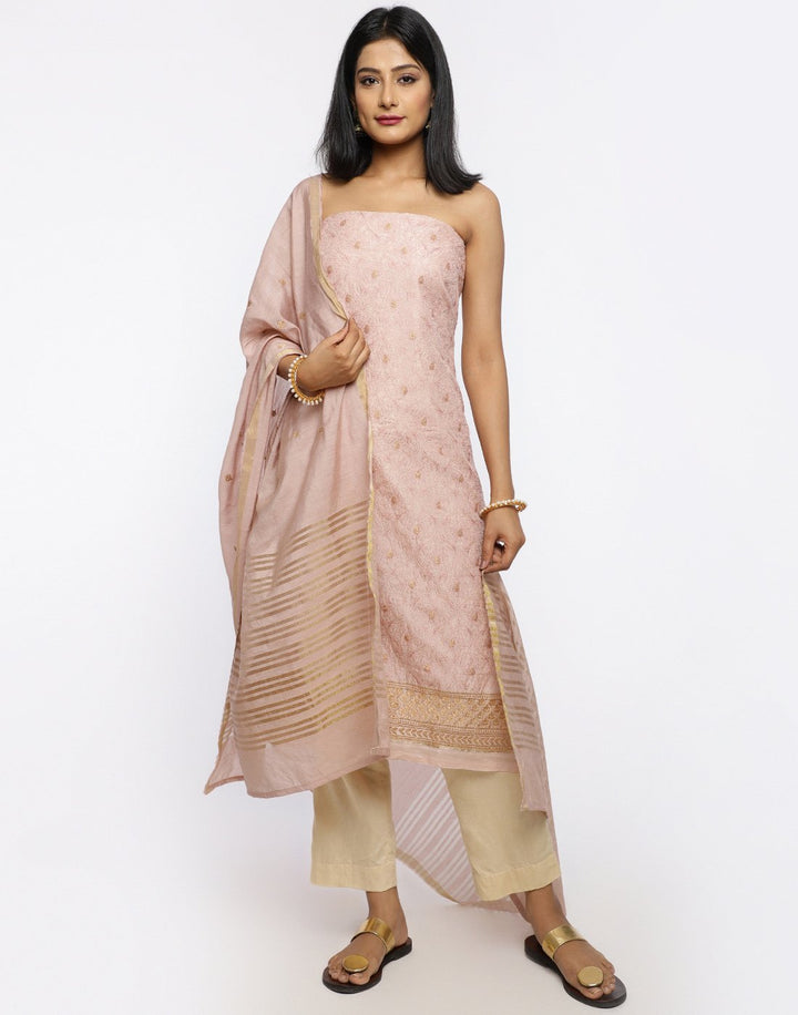 MBZ Meena Bazaar-Embroidered Chanderi Suit Set
