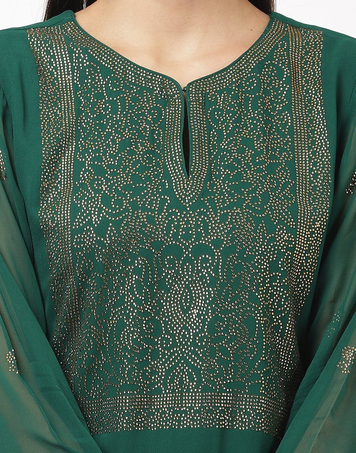 MBZ Meena Bazaar-Wine Georgette Kurti with Palazzo