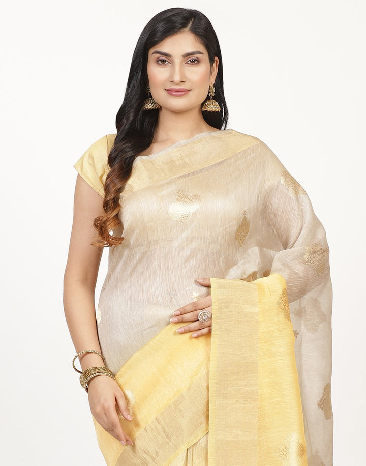 MBZ Meena Bazaar-Woven Cotton Linen Saree