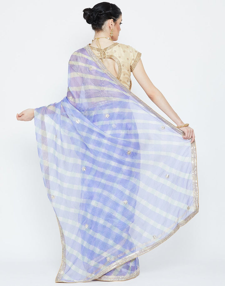 MBZ Meena Bazaar-Blue Cotton Kota Saree
