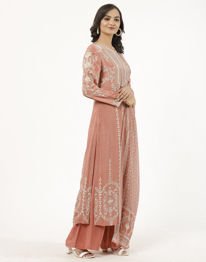 MBZ Meena Bazaar-Mustard Digital Printed Crepe Salwaar Kameez Stitched Suit