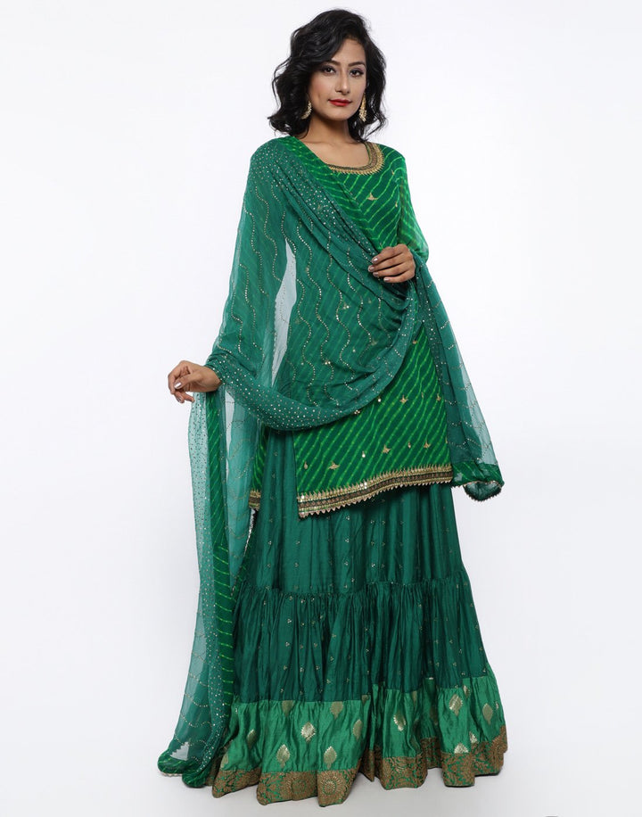 MBZ Meena Bazaar-Red Georgette Stitched Laacha