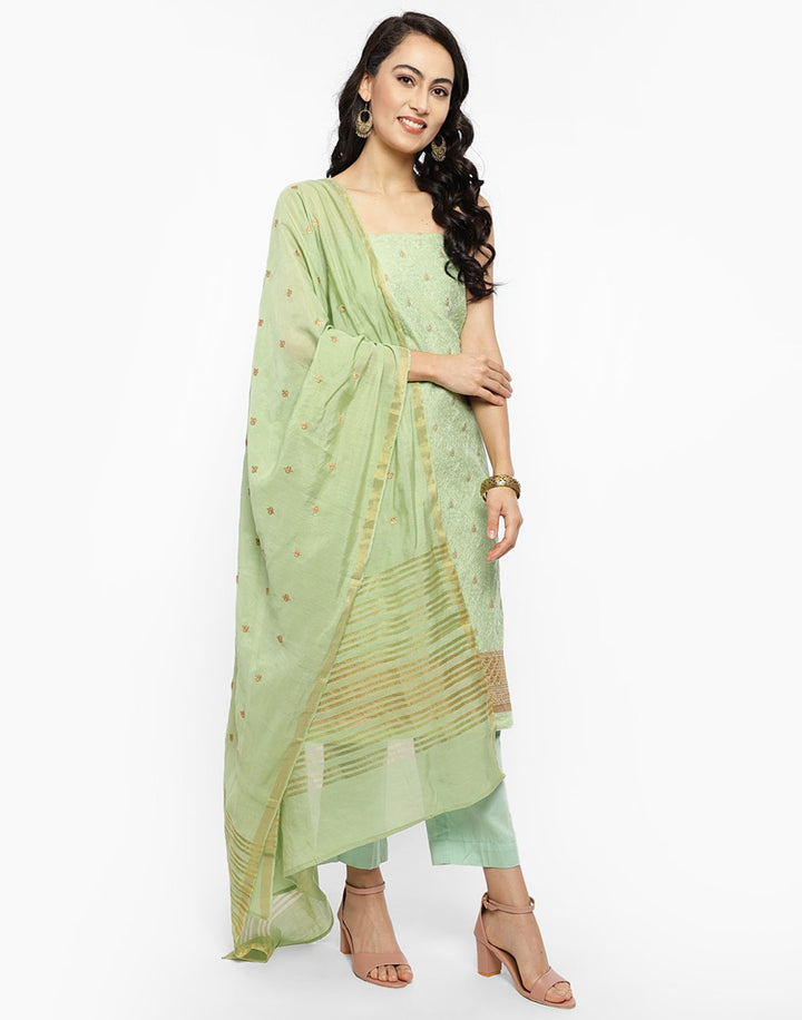 MBZ Meena Bazaar-Embroidered Chanderi Suit Set