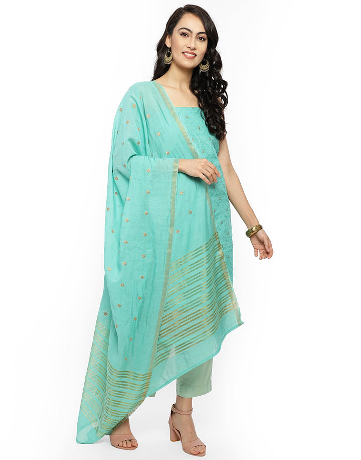 MBZ Meena Bazaar-Embroidered Chanderi Suit Set
