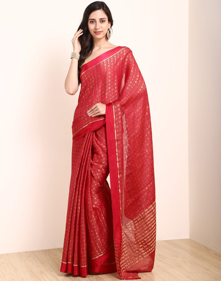 MBZ Meena Bazaar-Hot Pink Georgette Saree