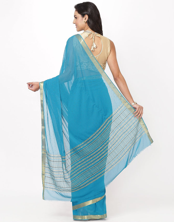 MBZ Meena Bazaar-Firozee Art Chiffon Saree