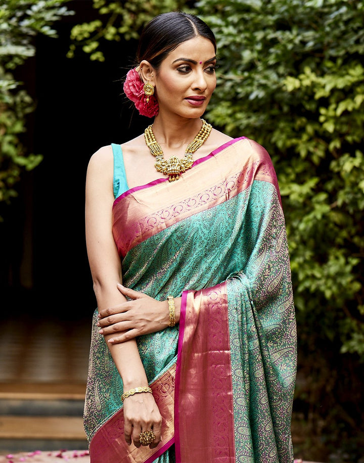 MBZ Meena Bazaar-Zari Border Woven Handloom Saree
