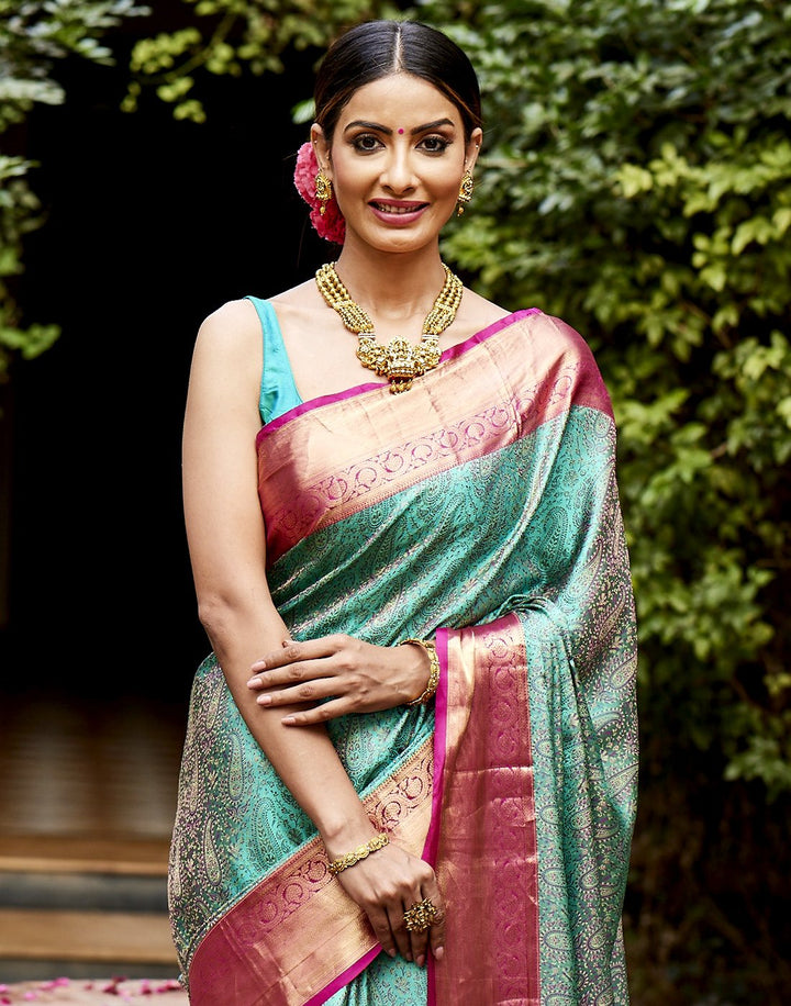 MBZ Meena Bazaar-Zari Border Woven Handloom Saree