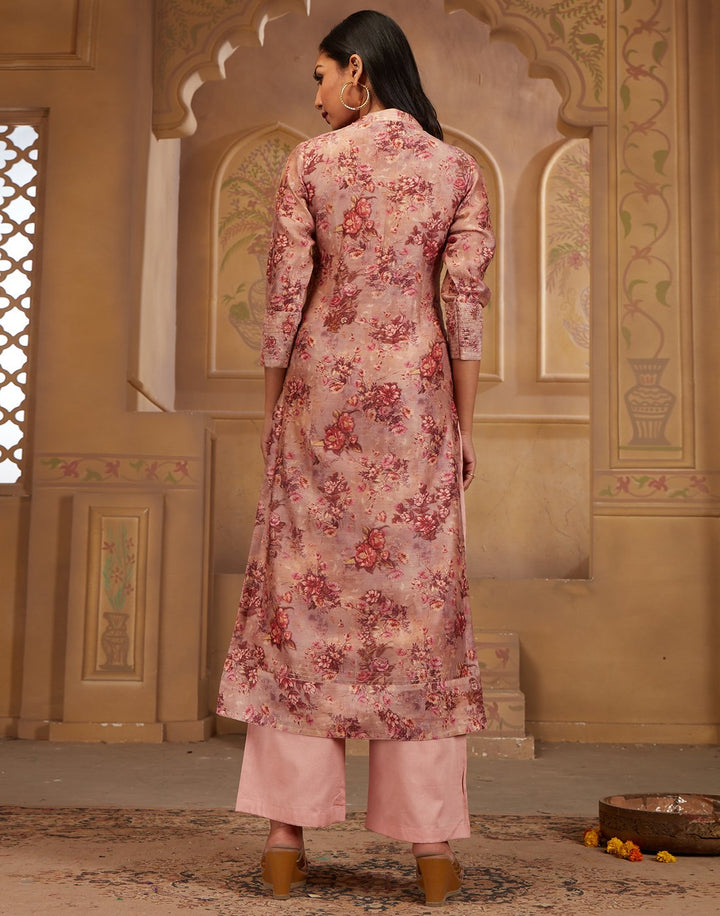 MBZ Meena Bazaar-Cotton Chanderi Printed Kurta with Plazzo