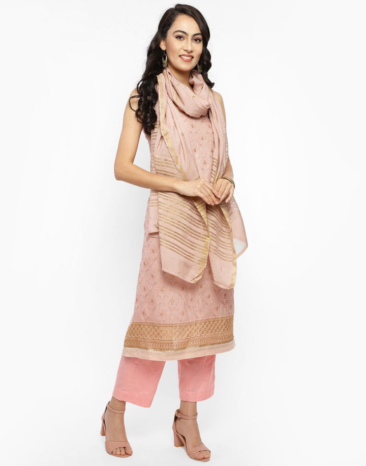 MBZ Meena Bazaar-Embroidered Chanderi Suit Set