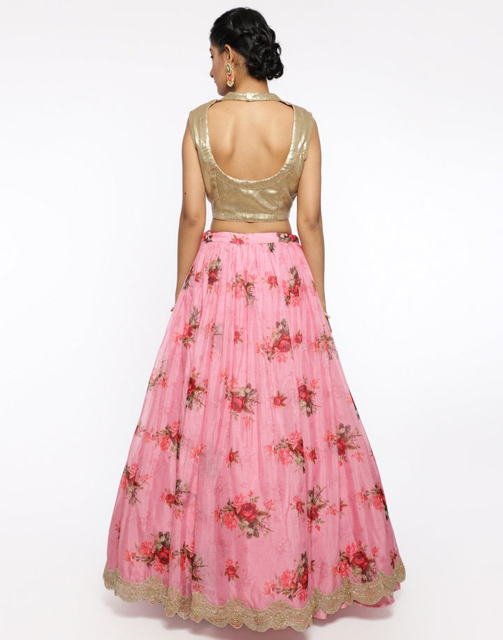 MBZ Meena Bazaar-Mustard Organza Kora Laacha