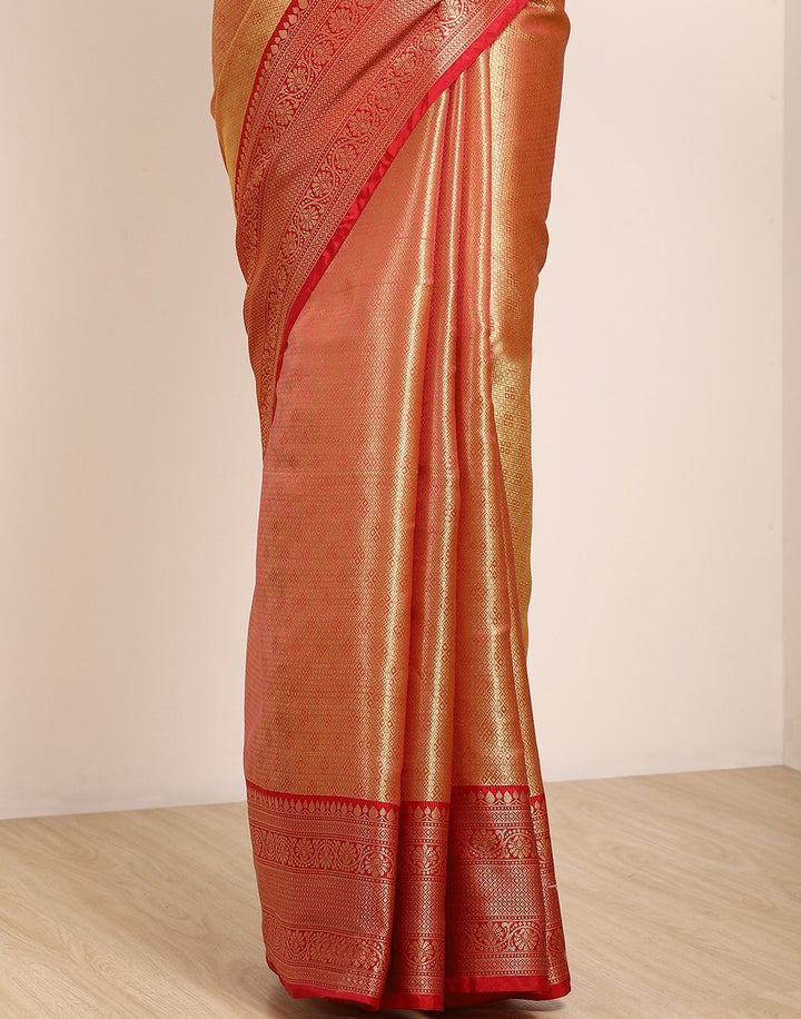 MBZ Meena Bazaar-Yellow Cotton Woven Saree
