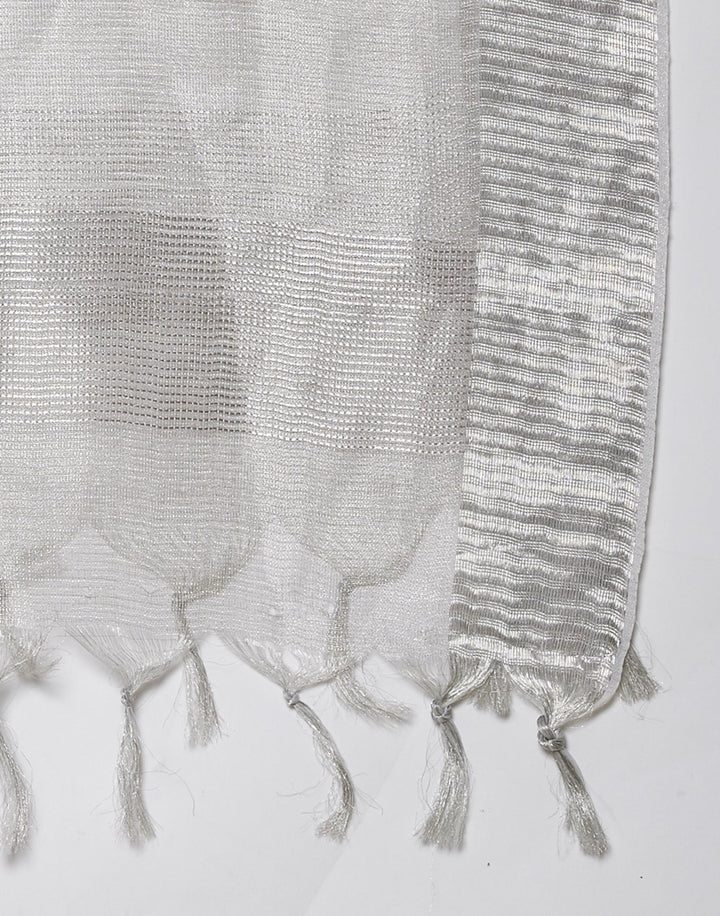 MBZ Meena Bazaar-Silver Tissue Saree