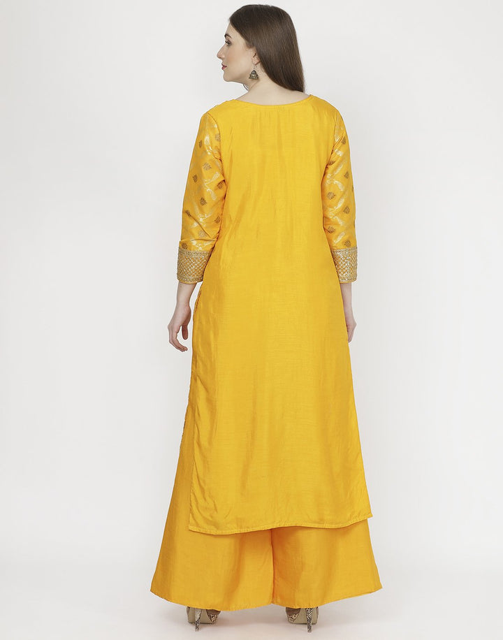 MBZ Meena Bazaar-Orange Art Handloom Salwar Kameez