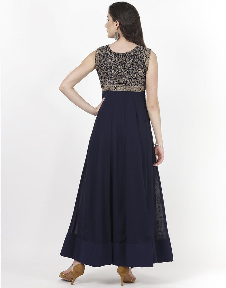 MBZ Meena Bazaar-Navy Blue Georgette Salwar Kameez