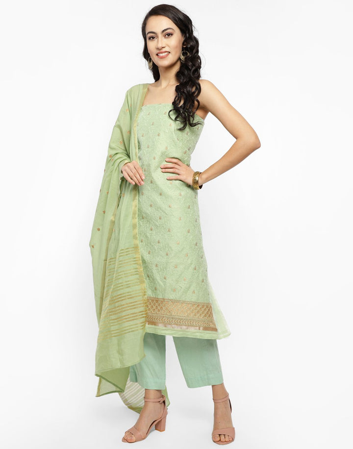 MBZ Meena Bazaar-Embroidered Chanderi Suit Set