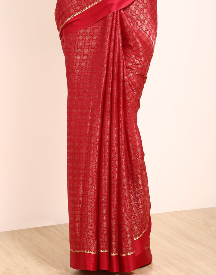 MBZ Meena Bazaar-Hot Pink Georgette Saree