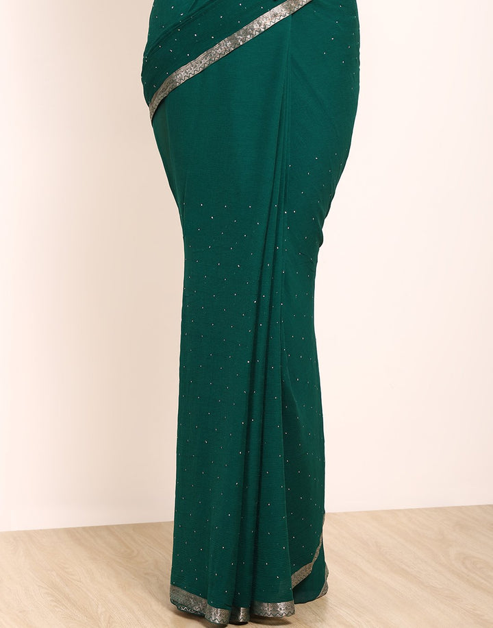 MBZ Meena Bazaar-Maroon Chiffon Saree