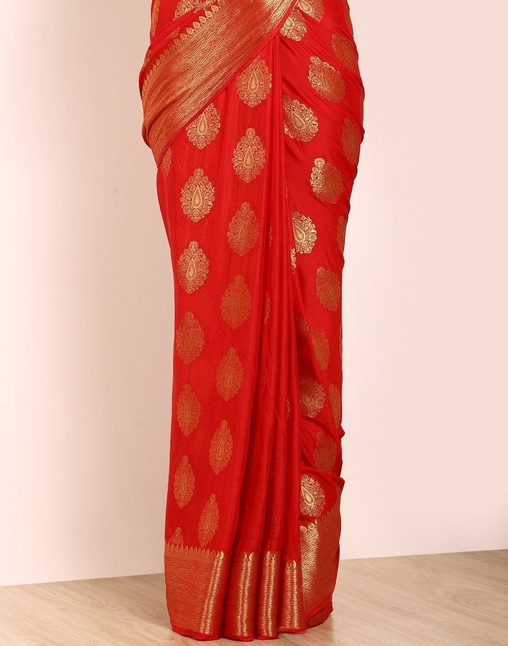 MBZ Meena Bazaar-Purple Art Crape Saree
