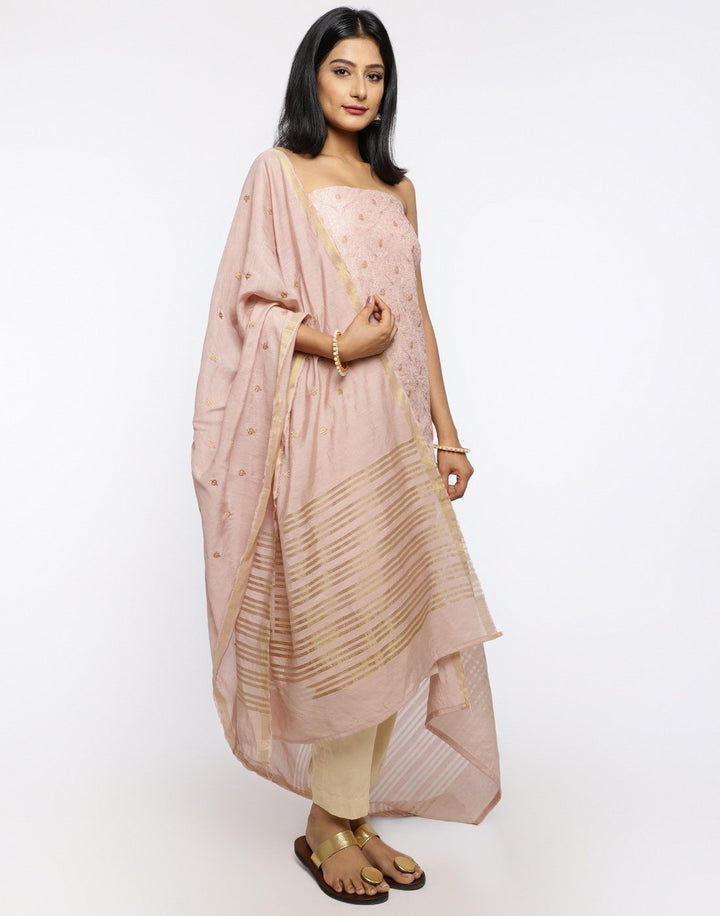 MBZ Meena Bazaar-Embroidered Chanderi Suit Set