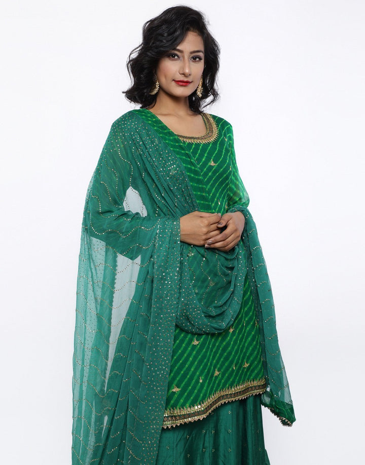 MBZ Meena Bazaar-Red Georgette Stitched Laacha