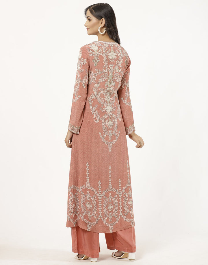 MBZ Meena Bazaar-Mustard Digital Printed Crepe Salwaar Kameez Stitched Suit