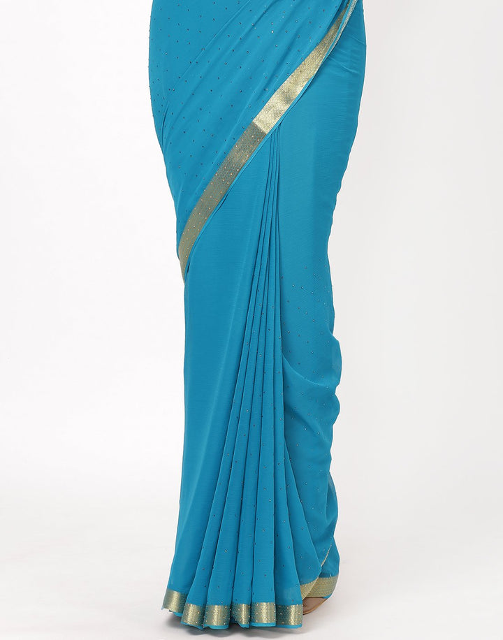MBZ Meena Bazaar-Firozee Art Chiffon Saree