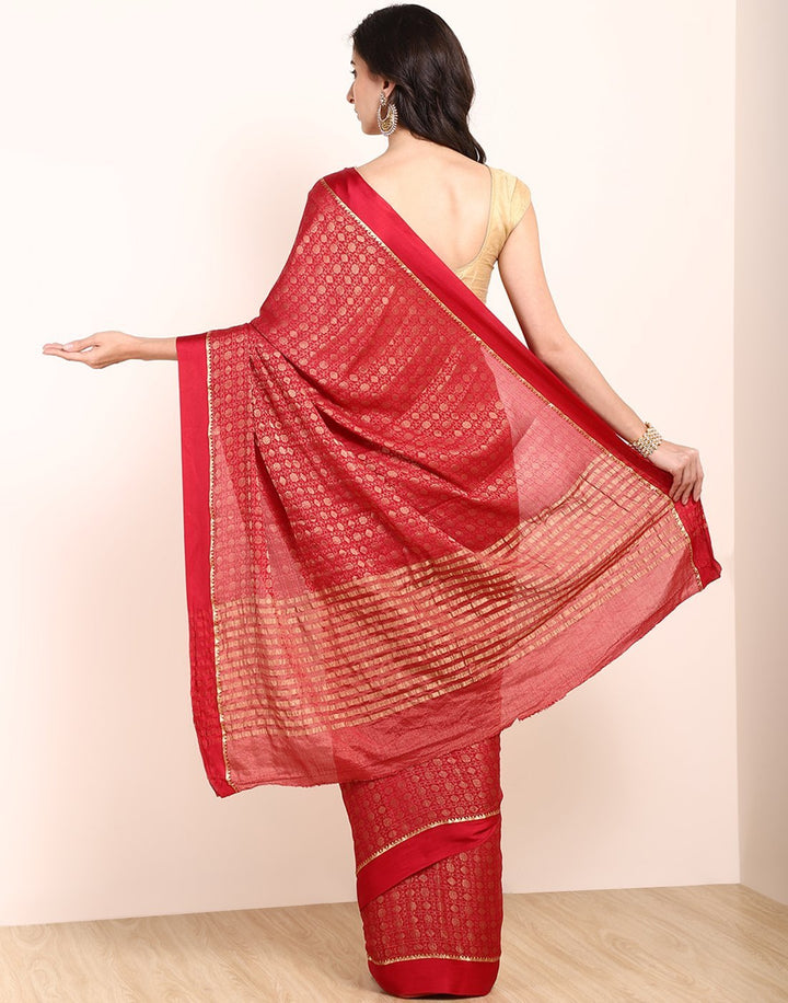 MBZ Meena Bazaar-Hot Pink Georgette Saree