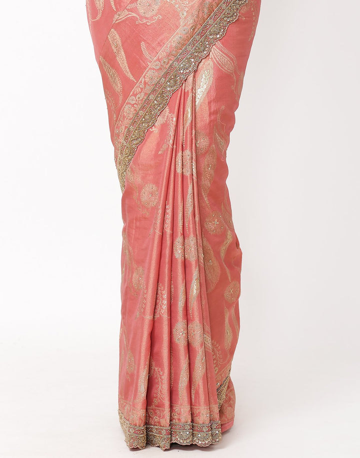 MBZ Meena Bazaar-Beige Banarasi Tissue Saree