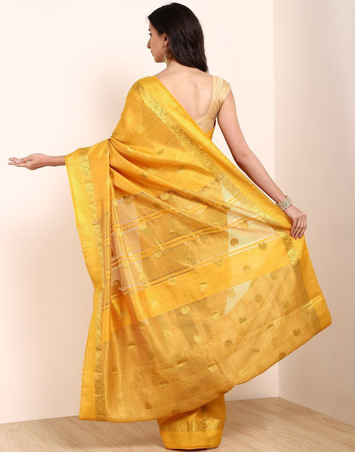 MBZ Meena Bazaar-Green Art Handloom Saree