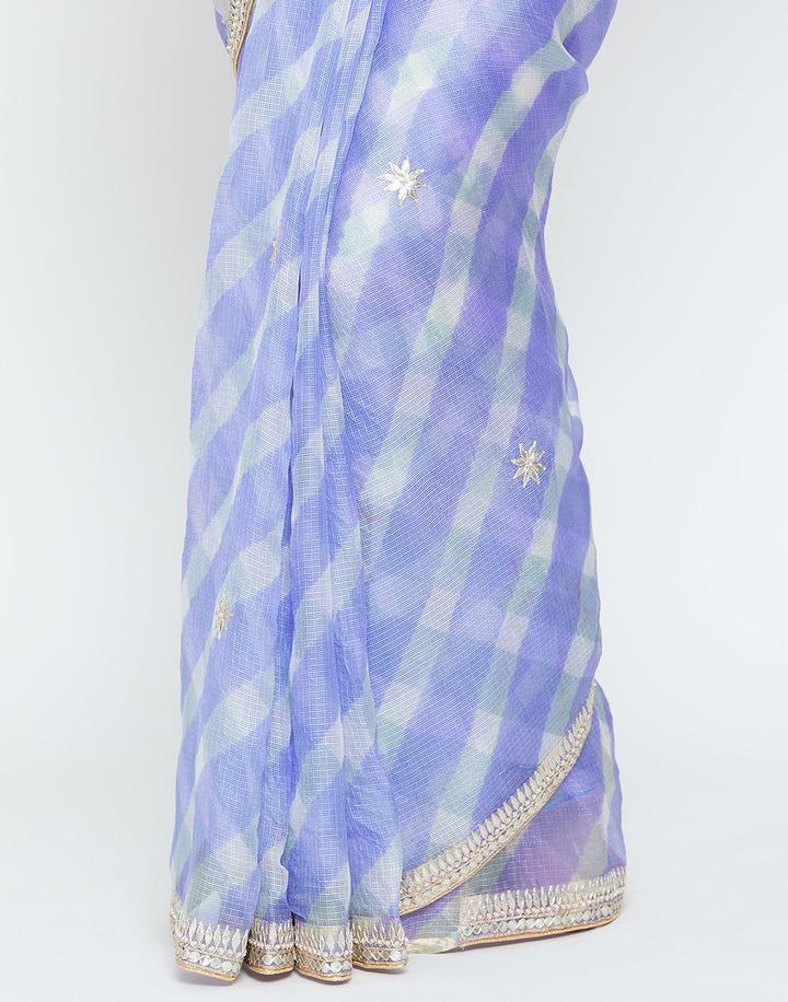 MBZ Meena Bazaar-Blue Cotton Kota Saree