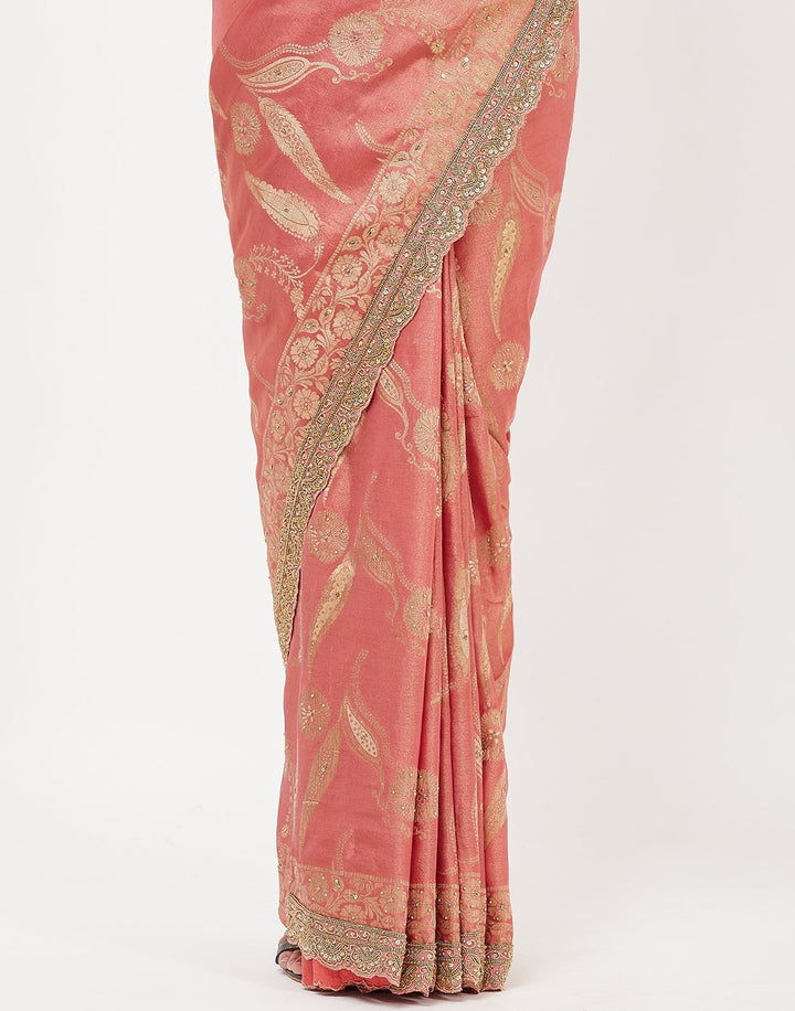 MBZ Meena Bazaar-Beige Banarasi Tissue Saree