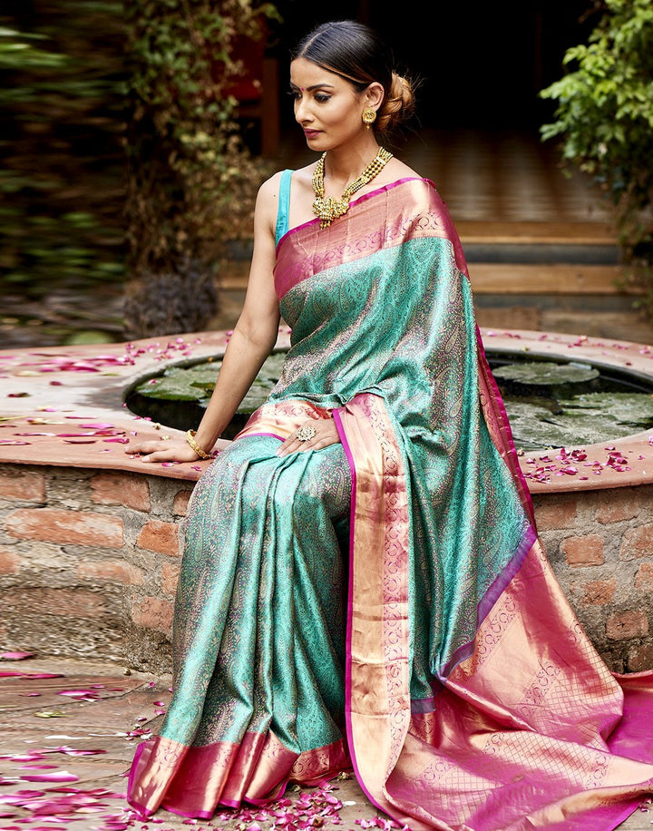 MBZ Meena Bazaar-Zari Border Woven Handloom Saree