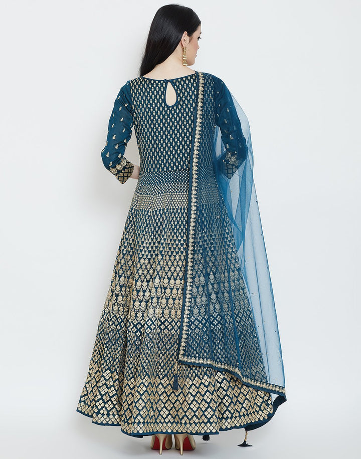 MBZ Meena Bazaar-Maroon Cotton Chanderi Salwar Kameez