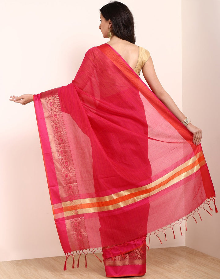 MBZ Meena Bazaar-Rani Cotton Woven Saree