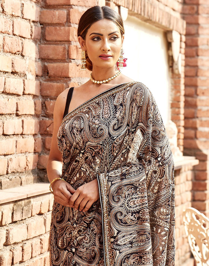 MBZ Meena Bazaar-Embroidery GGT Saree