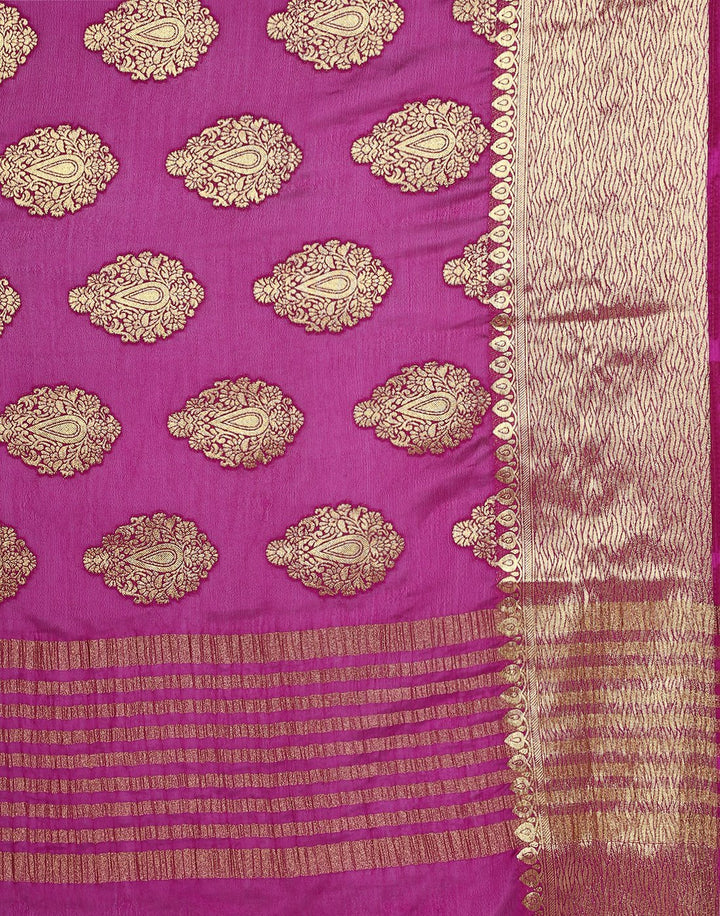MBZ Meena Bazaar-Purple Art Crape Saree