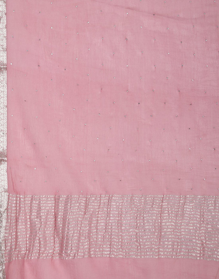 MBZ Meena Bazaar-Maroon Chiffon Saree
