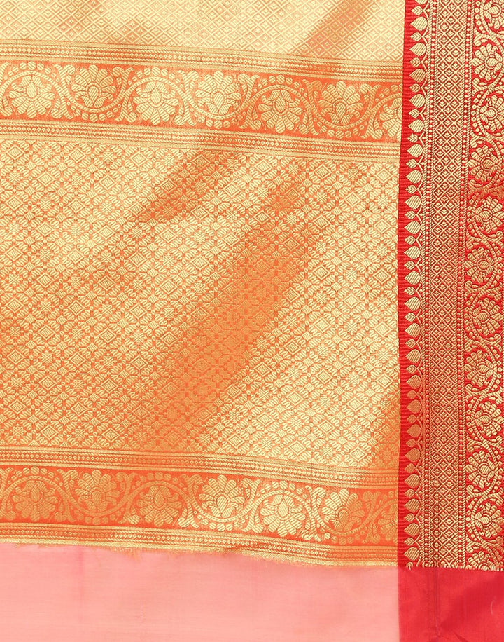MBZ Meena Bazaar-Yellow Cotton Woven Saree