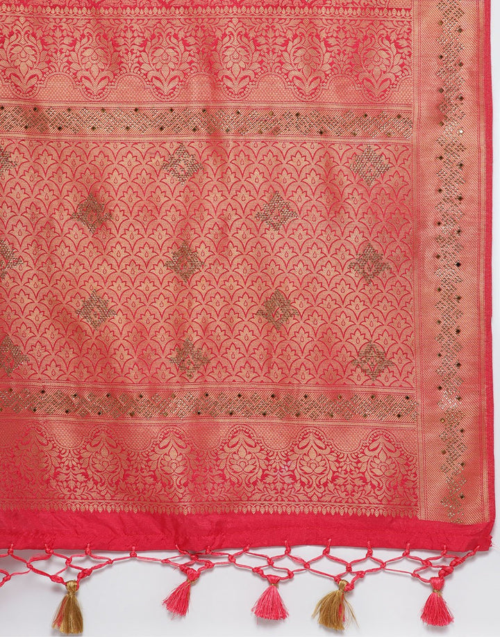 MBZ Meena Bazaar-Art Handloom Embroidery Saree