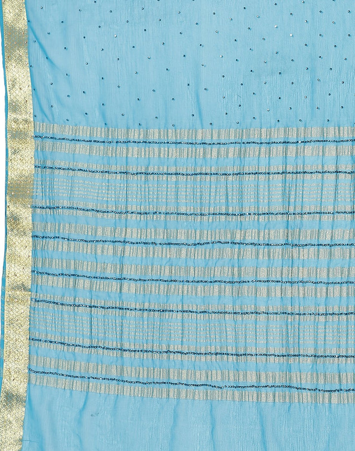 MBZ Meena Bazaar-Firozee Art Chiffon Saree