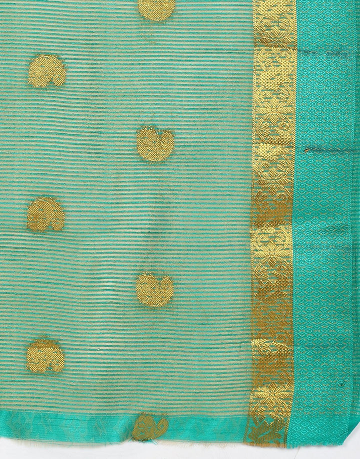 MBZ Meena Bazaar-Green Art Handloom Saree