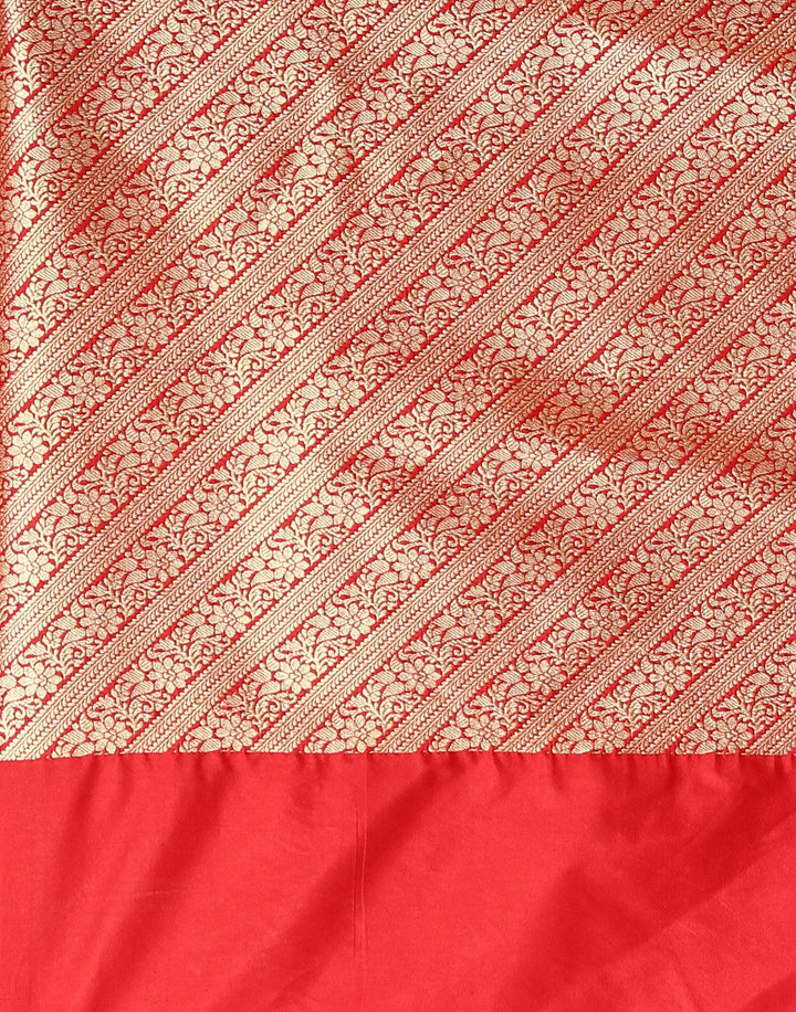 MBZ Meena Bazaar-Red Banarasi Art Handloom Saree