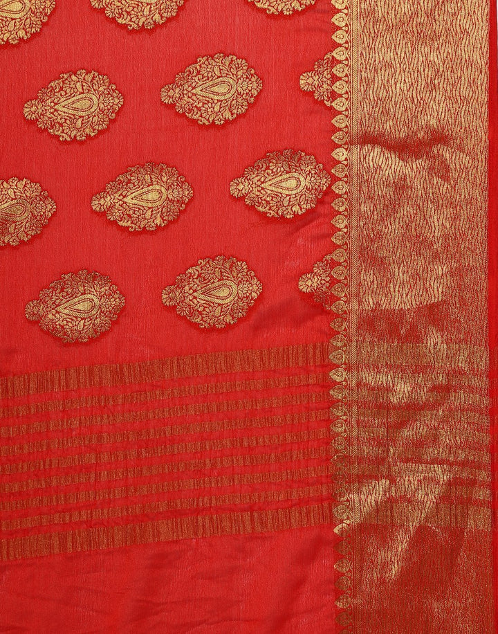 MBZ Meena Bazaar-Purple Art Crape Saree